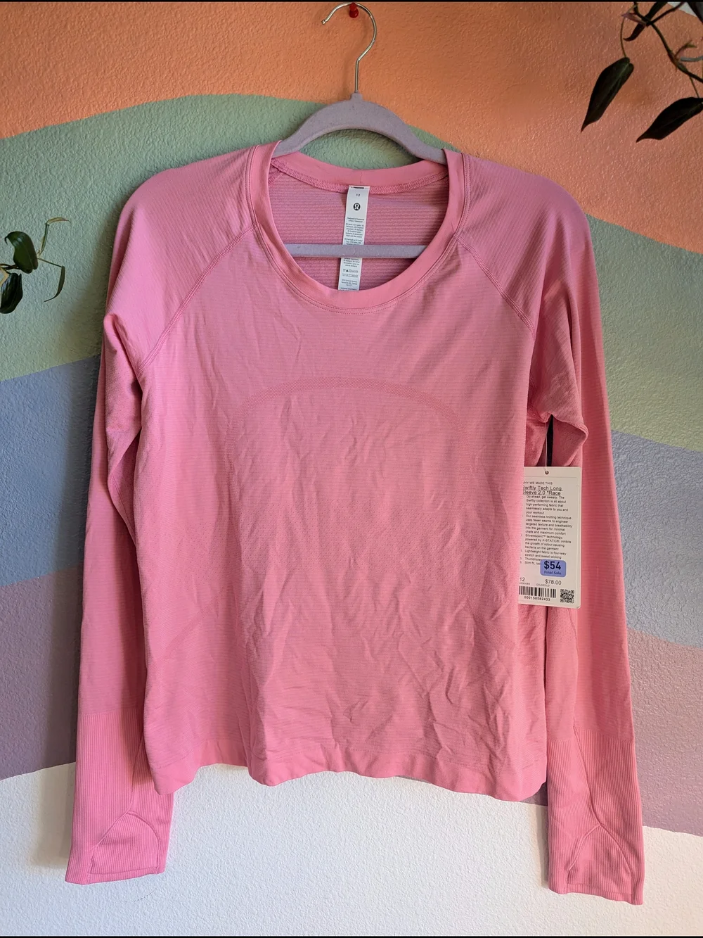 lululemon athletica Pink Swiftly Tech Long-Sleeve Crew Active Top